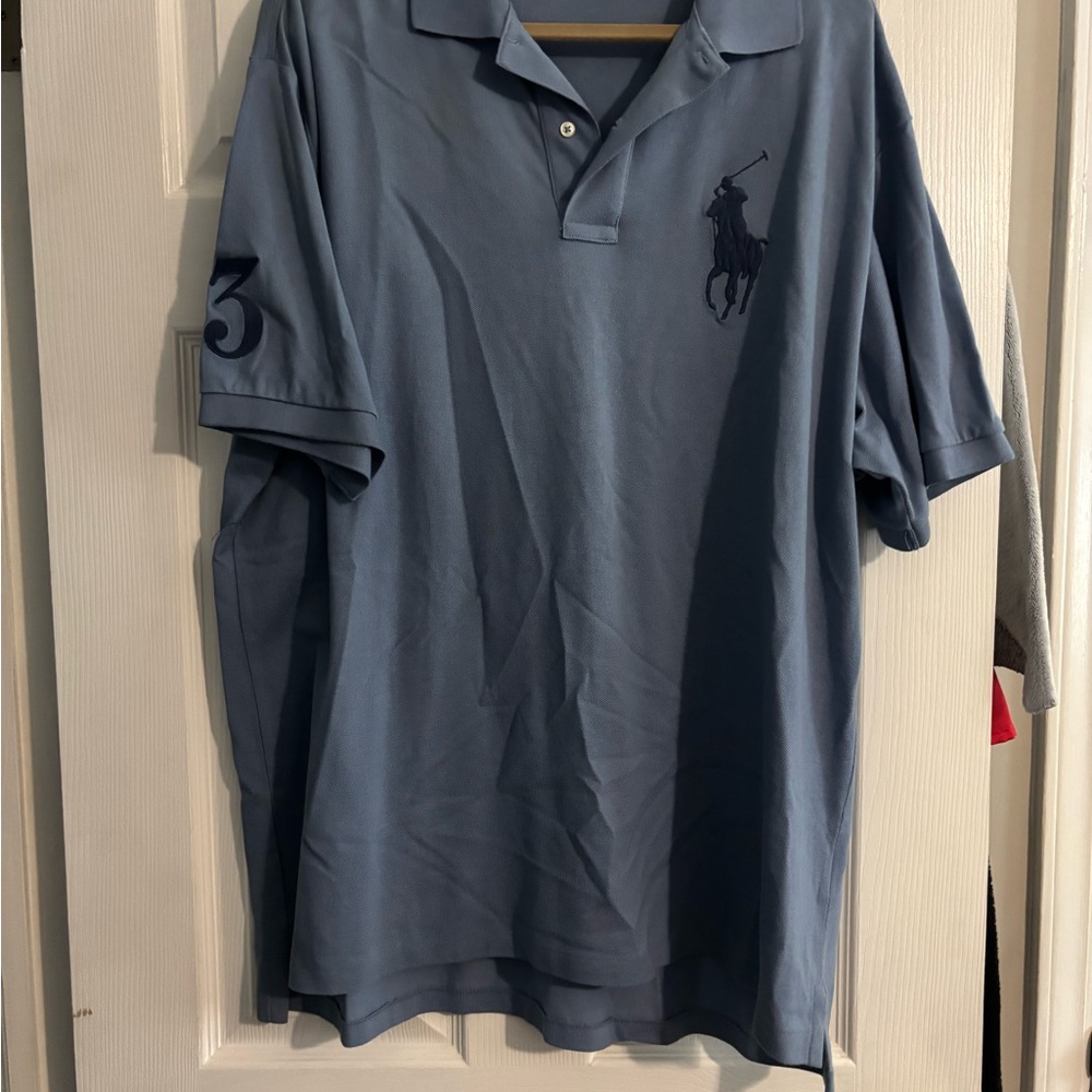 Ralph Lauren Blue Polo Shirt Classic Piqué